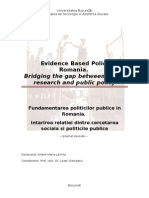 Evidence Based Policy in Romania. Bridging The Gap Between Social Research and Public Policy