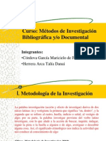 Metodos de Investigacion Bibliografica Y, o Documental Exposicion