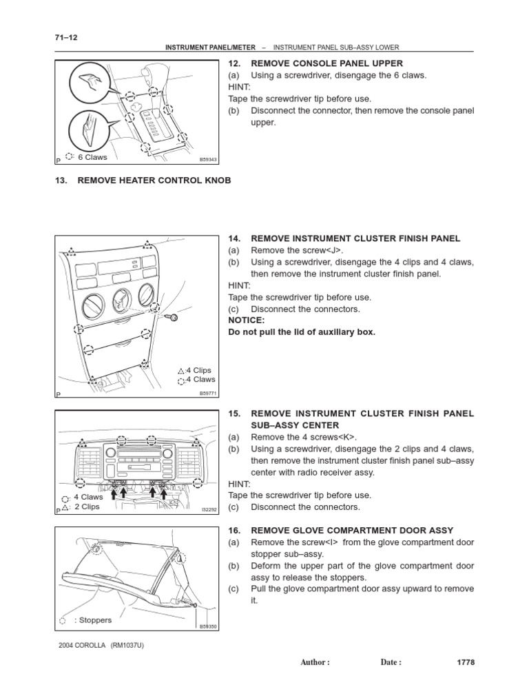 Toyota Corolla 2004 Manual Free Download
