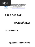 Resolução prova ENADE 2011
