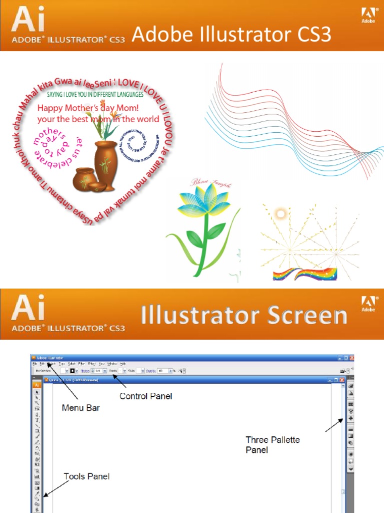Adobe Illustrator CS3 Overview and Tools | PDF | Graphic Design | Vision