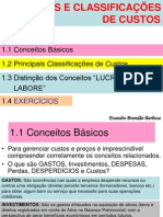 Conceitos e Classificacoes de Custos