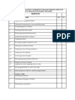 Performa For Evaluating Community Nursing Services (Maternal Health & Family Welfare)