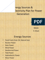 Energy Sources & National Electricity Plan For Power Generation