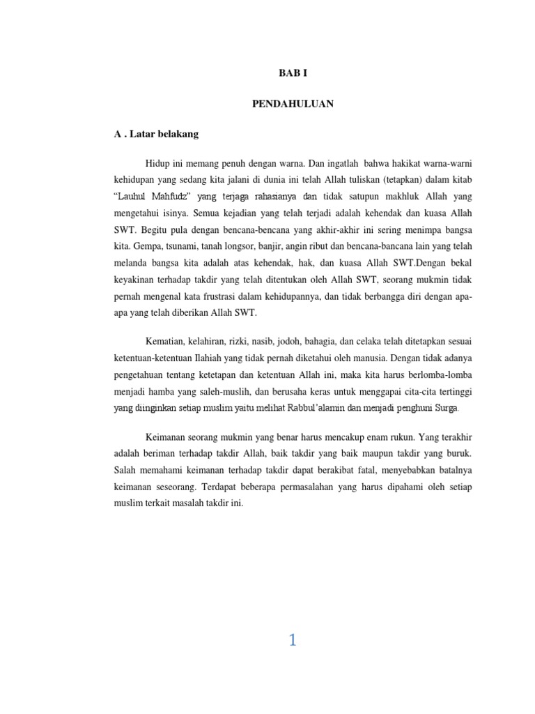Makalah Qada Dan Qadar