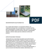 Deshidratador Solar Domestico