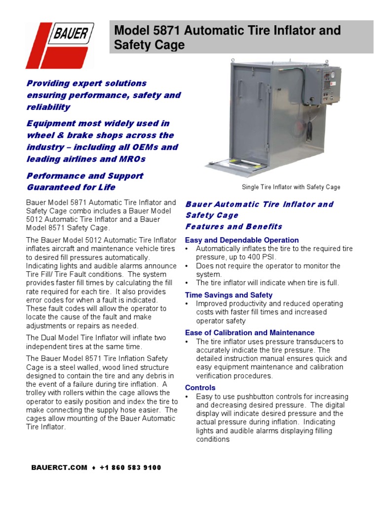 Bauer Model 5871 Tire Inflator Manual | PDF | Tire | Reliability ...