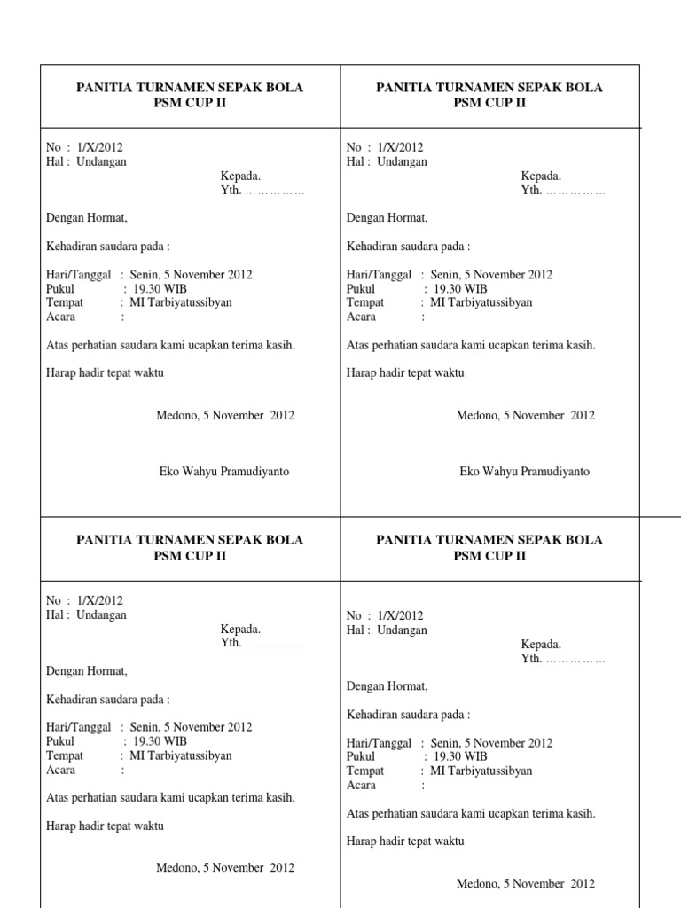 85 Contoh Surat Undangan Rapat Voli Gratis Terbaru