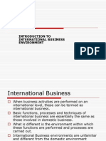 Introduction To International Business Environment