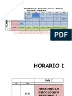 Horario de Examenes Ciclo 2012-II Modulo I Psicologia Humana