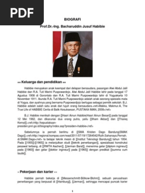 Kesimpulan Biografi B J Habibie Tulisan