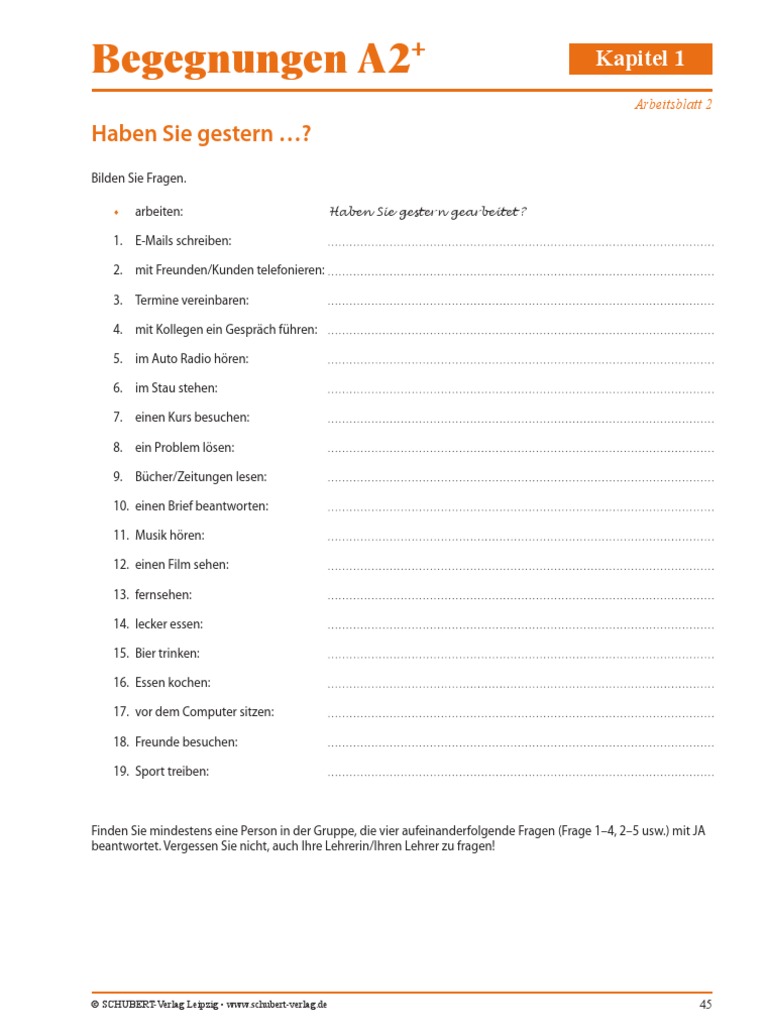 A2 Arbeitsblatt Kap1-02 | PDF