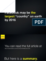 Facebook may be the largest “country” on earth by 2016