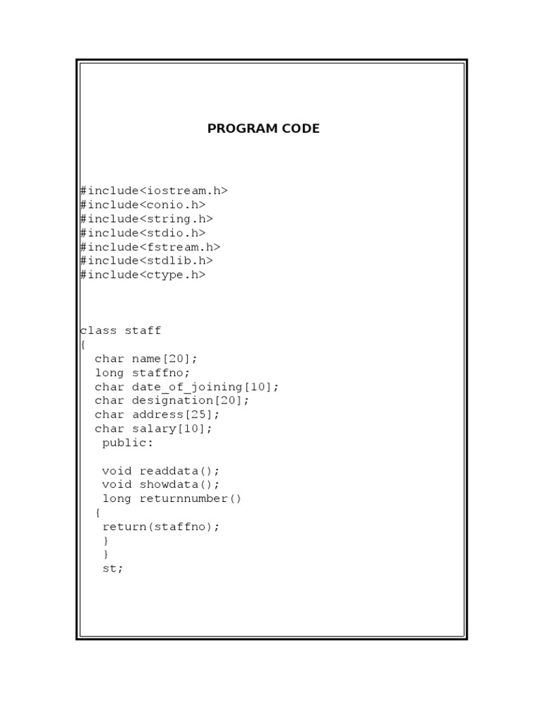 C++ PROGRAM CODE | PDF | Software | Computing