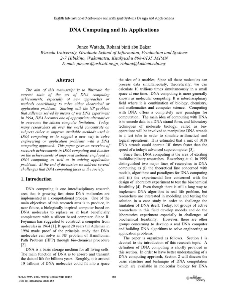 Dna Computing | PDF | Nucleic Acid Thermodynamics | Polymerase Chain ...