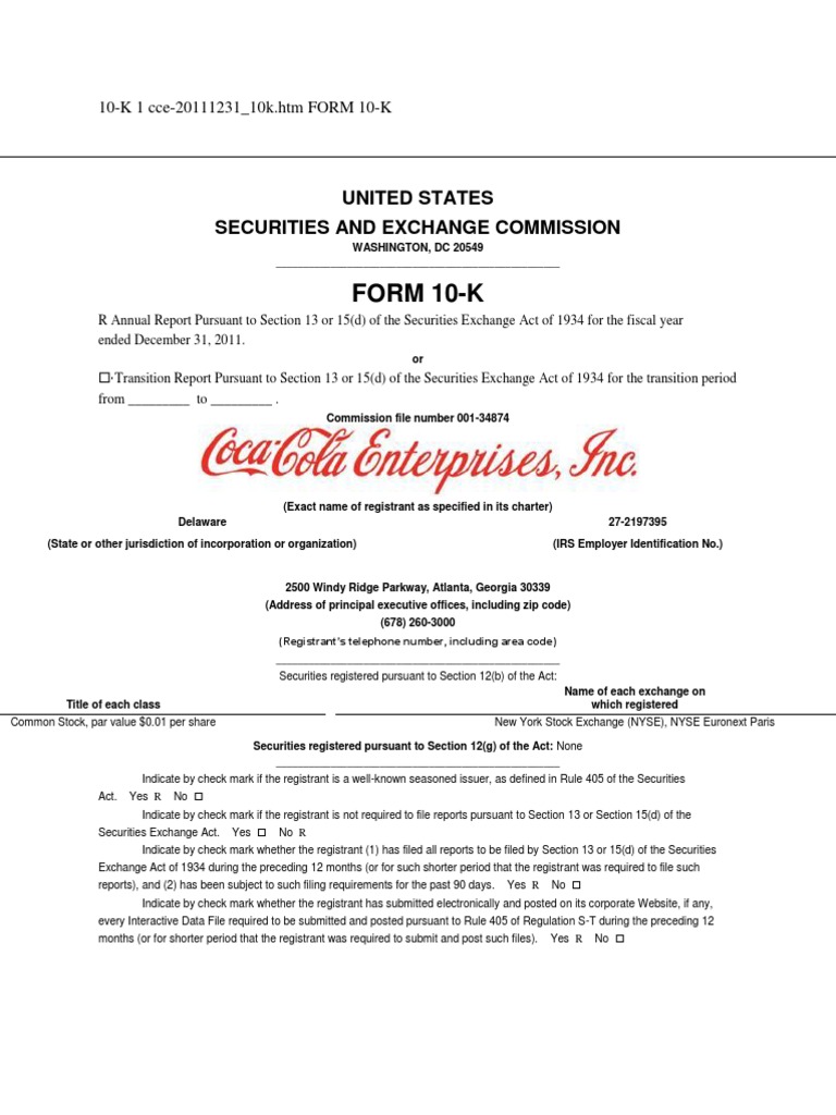 article on coca cola Form 10 K Business