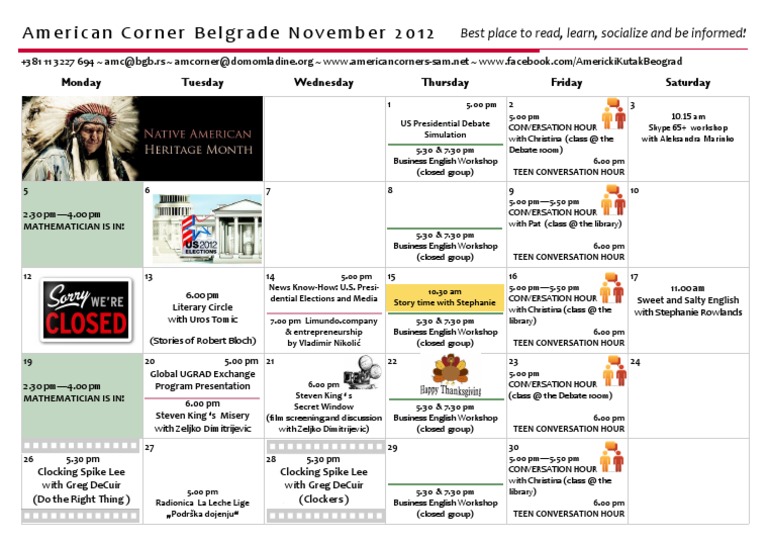 November Events at American Corner | PDF