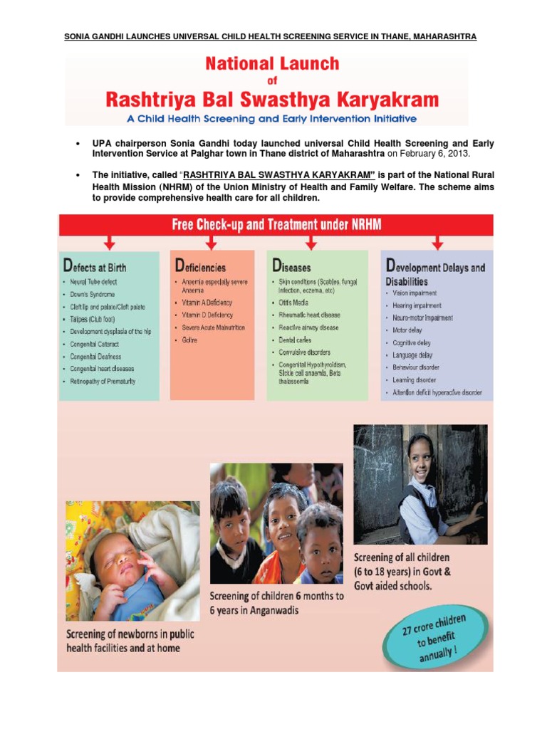 Rashtriya Bal Swasthya Karyakram | PDF