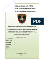 Causas y Efectos de La Delincuencia en La Jurisdiccion Del Cercado 31 de Enero