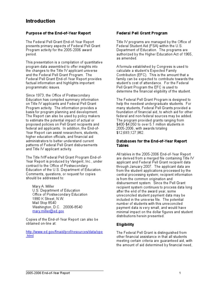 Description: Tags: Eoy-05-06-Introduction | PDF | Pell Grant | Public ...