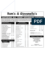 Rom's Italian Market Catering Menu