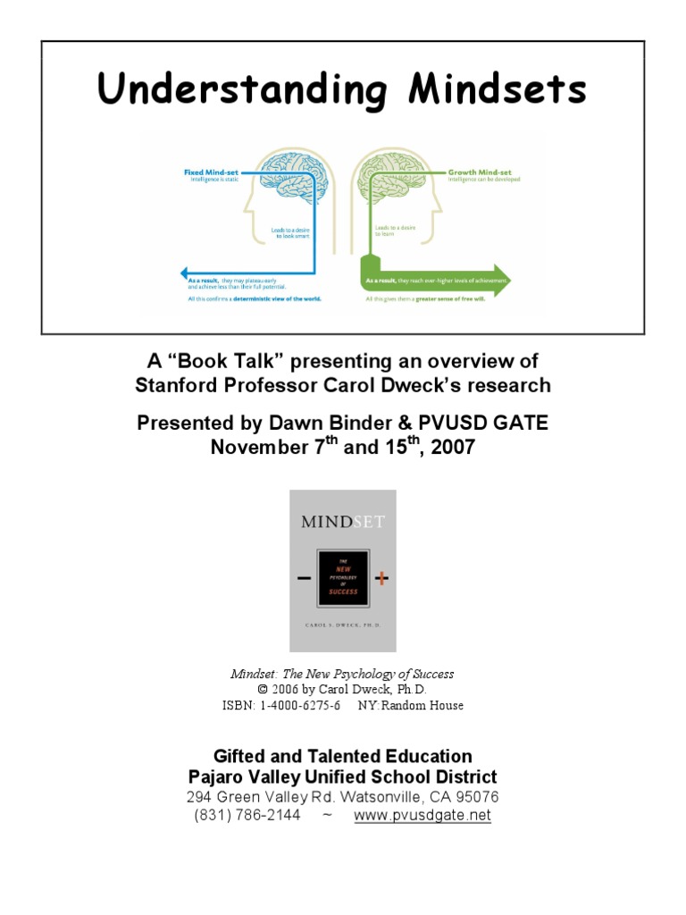 Understanding Mindsets | PDF