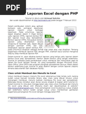 Membuat Laporan Excel Dengan Php Achmatim Net