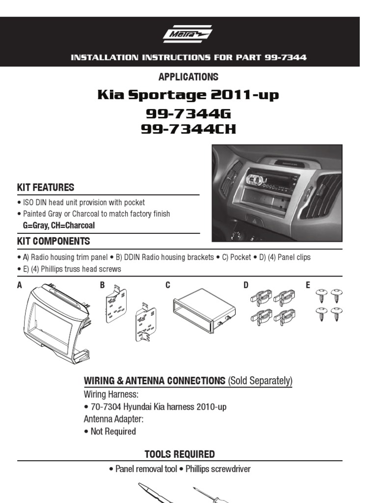 Kia Sportage Dashboard Install PDF Equipment Tools
