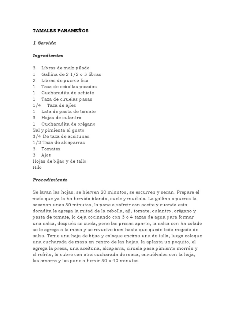5 Recetas Navideñas Muy Panameñas | PDF | Cocinando | Preparación de comida  y bebida