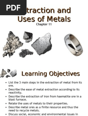 N A Science Chem Chp 11 Extraction And Uses Of Metals Oxide Iron