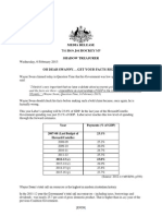 Media Release H J Hockey Shadow Treasurer: ON OE