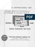 Precision Model 640 Tube Tester Manual