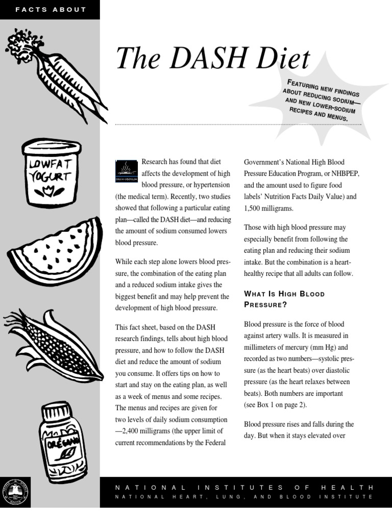 Dash Diet Dash Diet Nutrition Facts Label