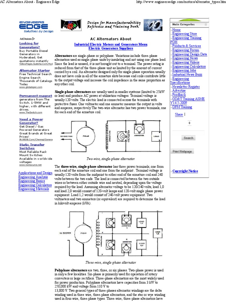 AC Alternators.pdf Alternating Current Voltage