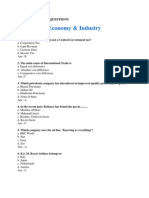 Economy & Industry: General Studies Questions