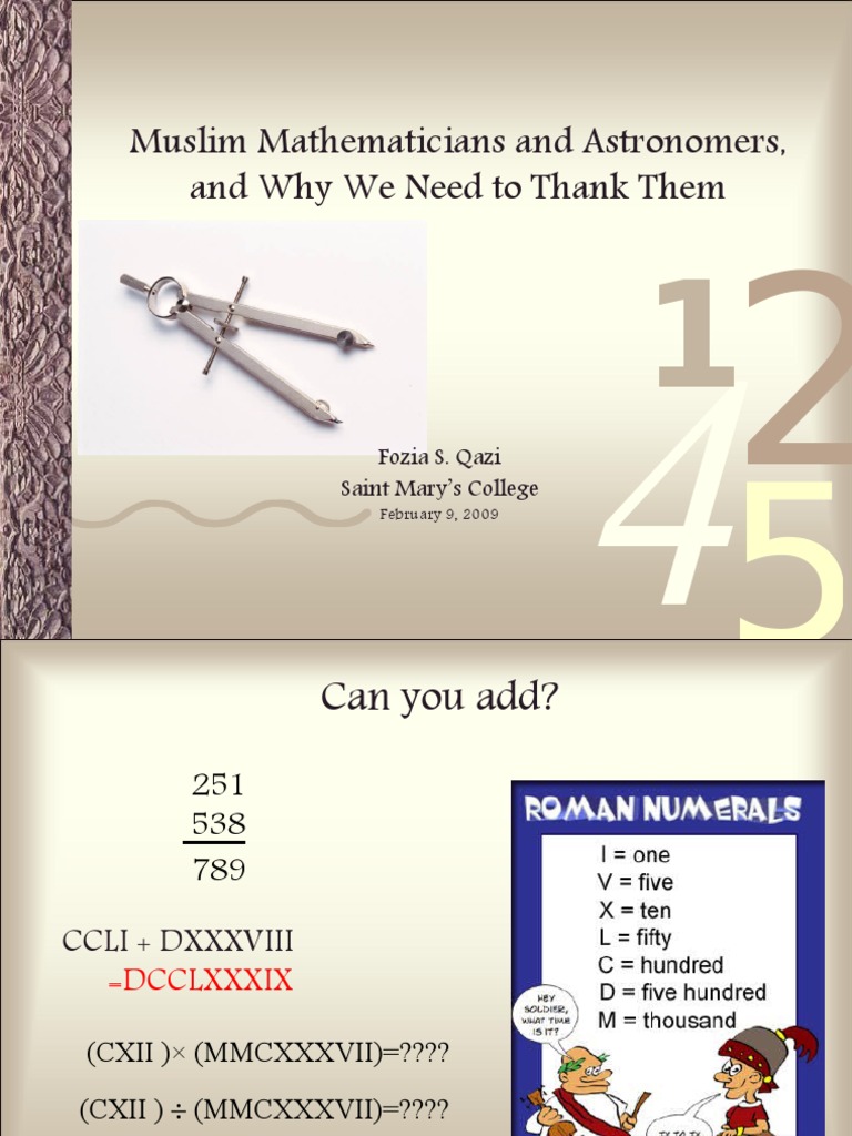 Muslim Mathematicians and Astronomers by F S Qazi | PDF | Algebra ...