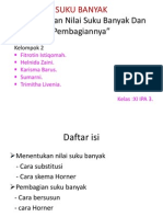 Menetukan Nilai Suku Banyak Dan Pembagiannya