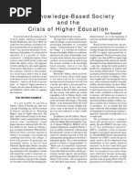 The Knowledge-Based Society and the Crisis of Higher Education