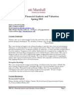 FBE 421: Financial Analysis and Valuation Spring 2013