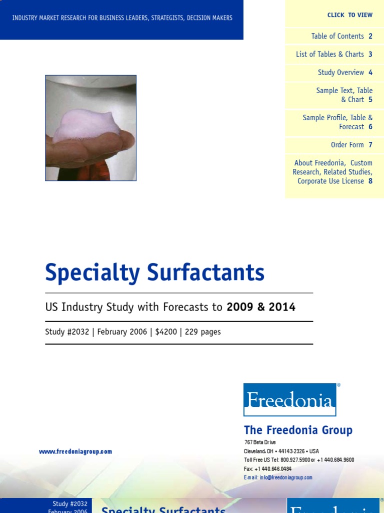 FREEDONIA Specialty Surfactants 2006 PDF Surfactant Detergent