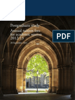 Postgraduate Study Annual Tuition Fees For Academic Session 2012-13