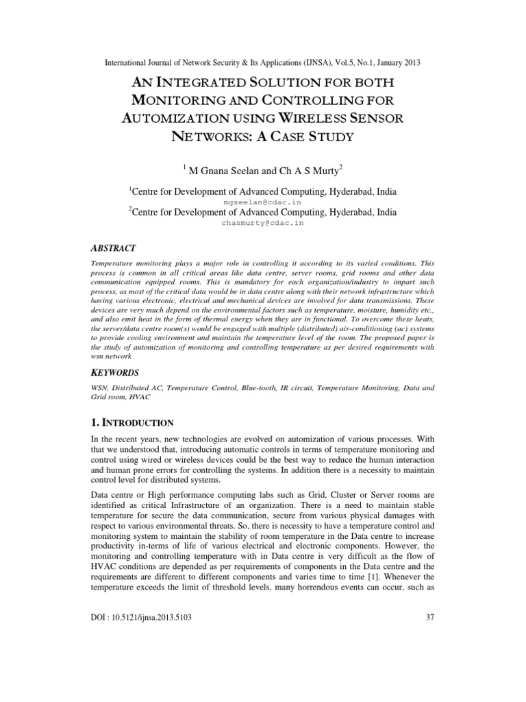 Automated Temperature Control with WSN | PDF | Wireless Sensor Network ...