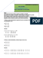 Examen-Unidad6-1ºESO-B-E Operaciones Con Fracciones SOLUCIONES