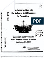 Investigation Into The Value of Unit Cohesion in Peacetime - Frederick J. Manning and Larry H. Ingraham