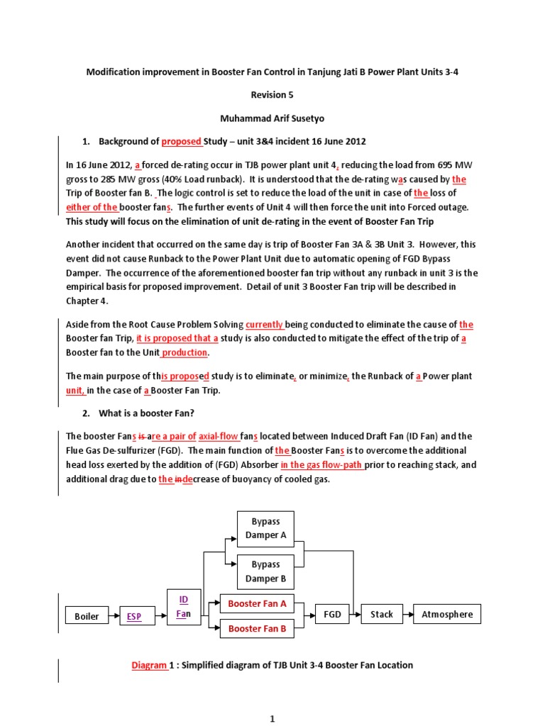 Booster Fan Control Improvement Study | PDF | Boiler | Furnace