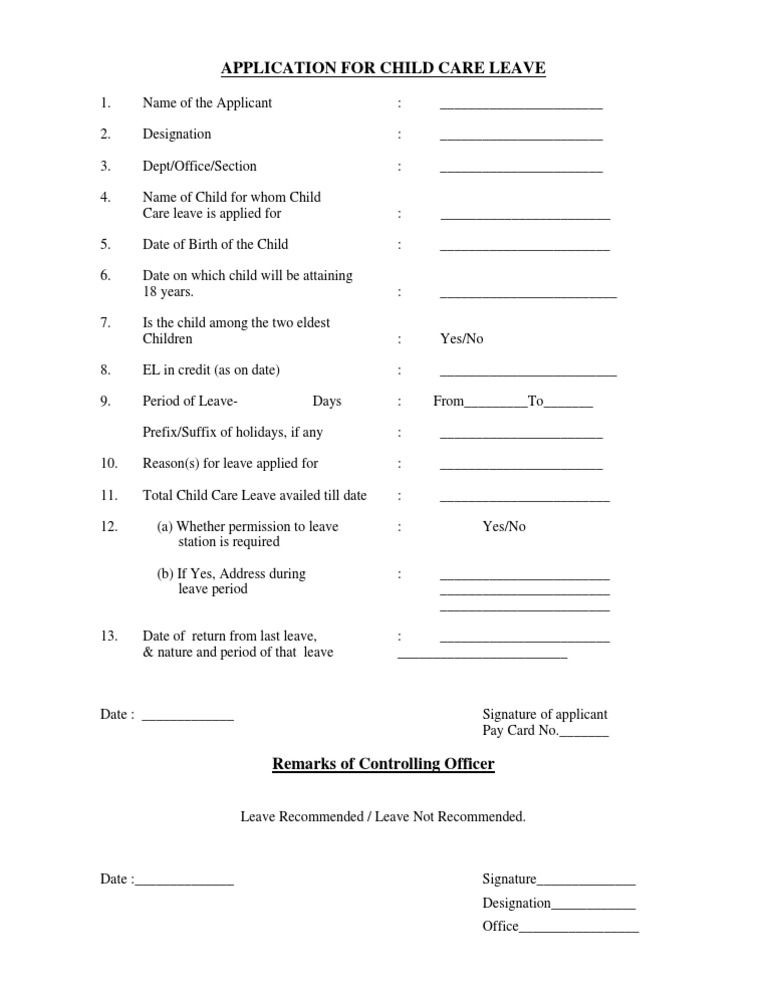 CCL Leave Appln | PDF
