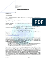 Copy Right Form: To, The Chief Executive Editor, IOSR Journals, Paperid: C31017 Title