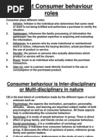 Different Consumer Behaviour Roles