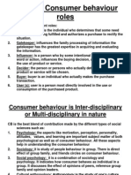 Different Consumer Behaviour Roles