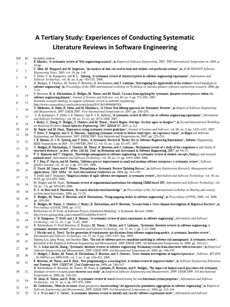 Systematic Literature Reviews in Software Engineering | PDF | Software ...